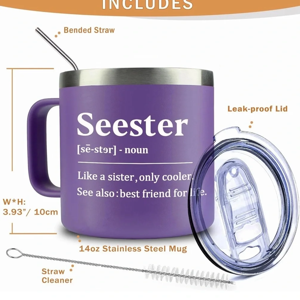 ☀️☀️Seester" Definition Mug – Funny & Heartfelt Sister Gift - Picture 9 of 10